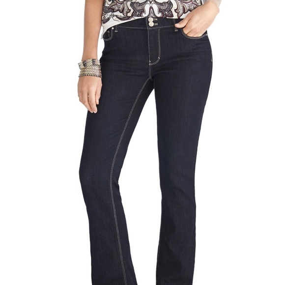 White House Black Market Dark Wash Skinny Flare Jean - Picture 5 of 16